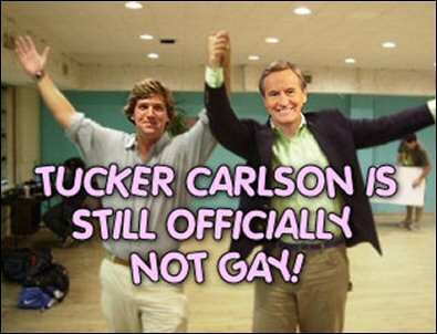 Tucker Carlson is still officially not gay!
